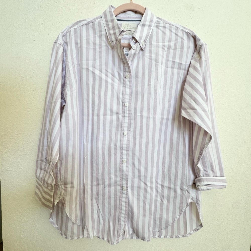 J. Crew Light Purple/White Striped Button-Down Shirt